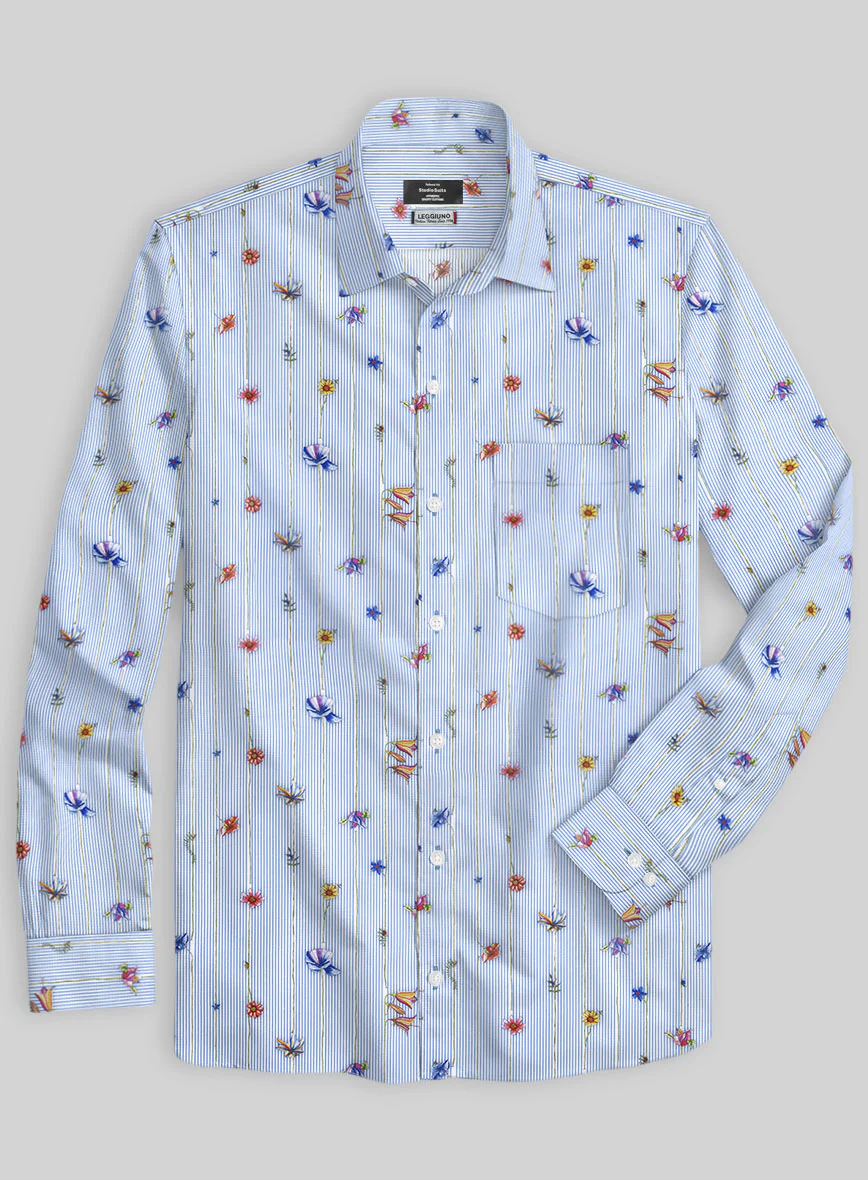 Leggiuno Cotton Azcio Shirt - Image 3