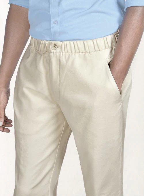 Easy Pants Light Beige Cotton Canvas - Image 3