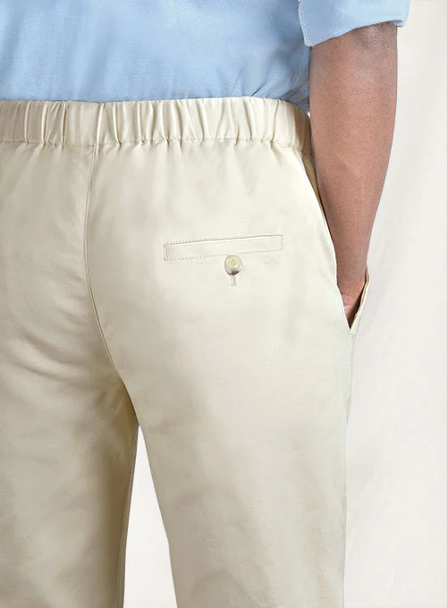 Easy Pants Light Beige Cotton Canvas - Image 4