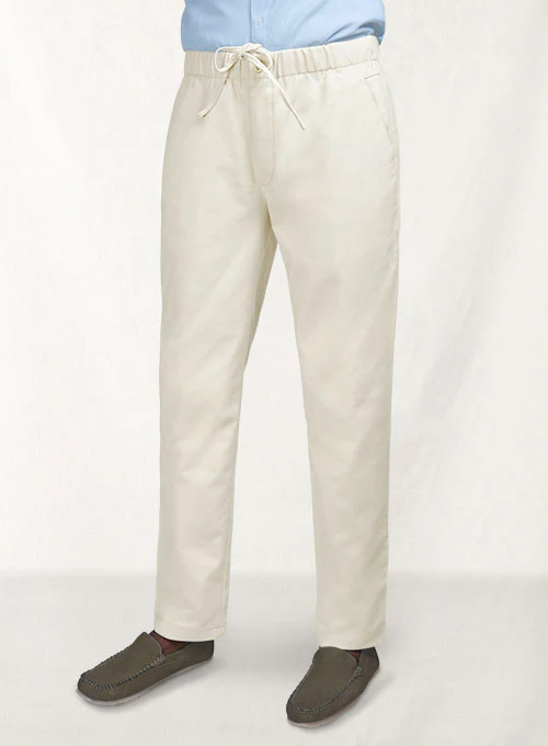 Easy Pants Light Beige Cotton Canvas - Image 8