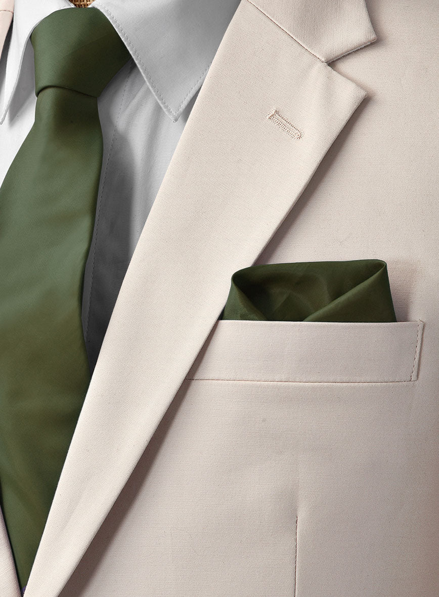 Light Beige Feather Cotton Canvas Stretch Suit II - Image 3