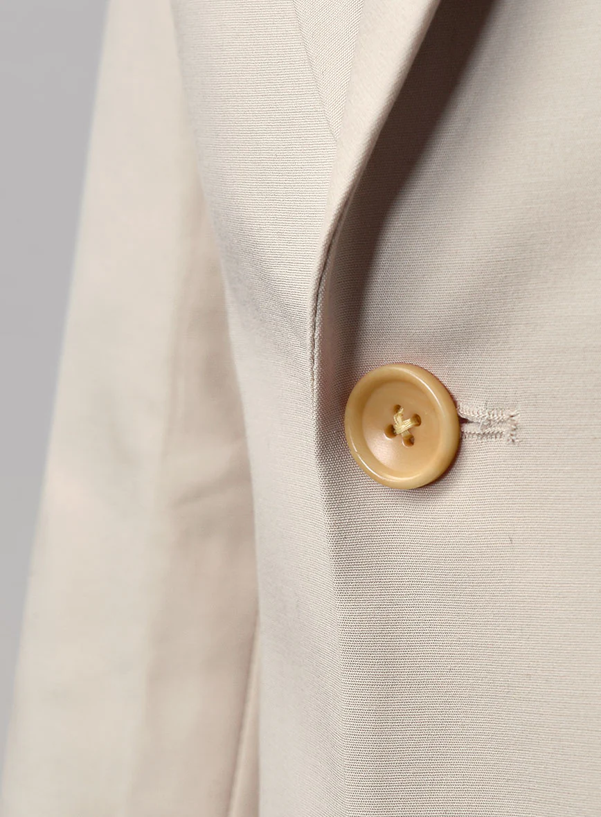 Light Beige Feather Cotton Canvas Stretch Suit II - Image 4