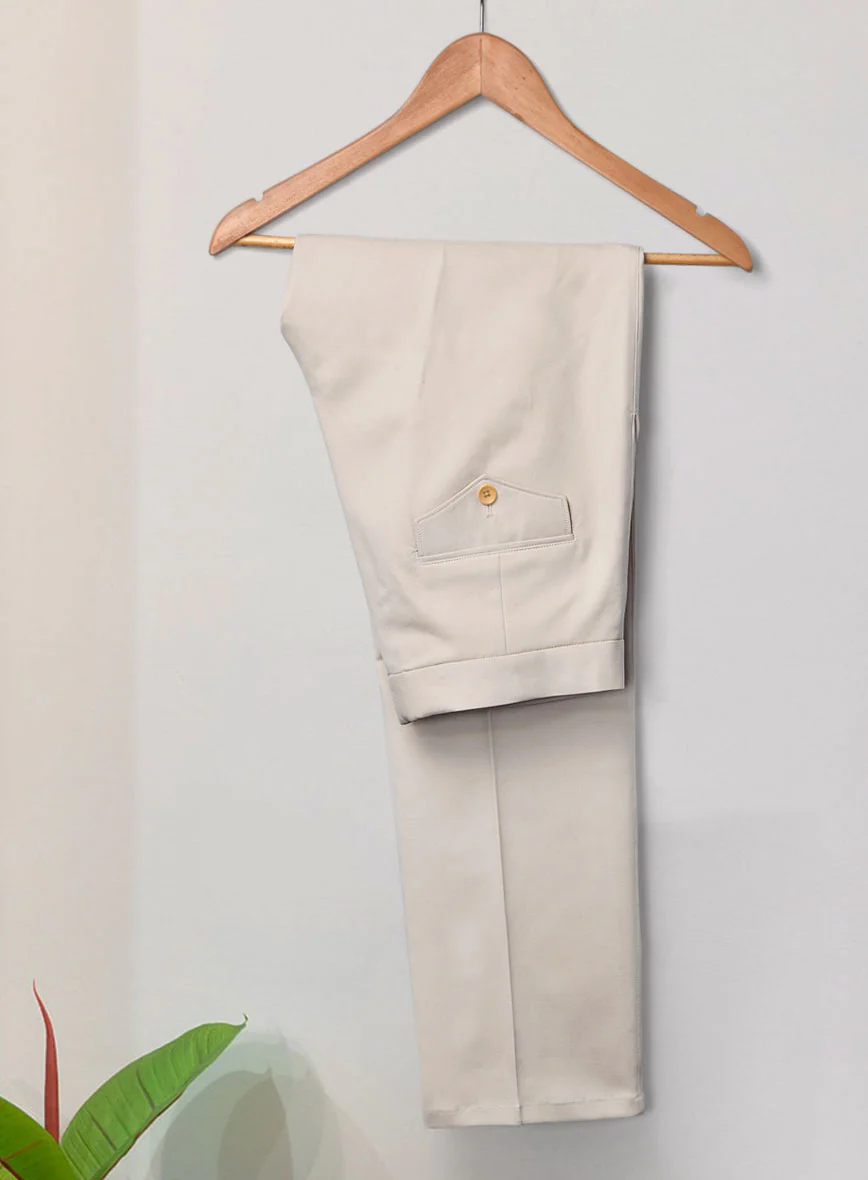Light Beige Feather Cotton Canvas Stretch Suit II - Image 6