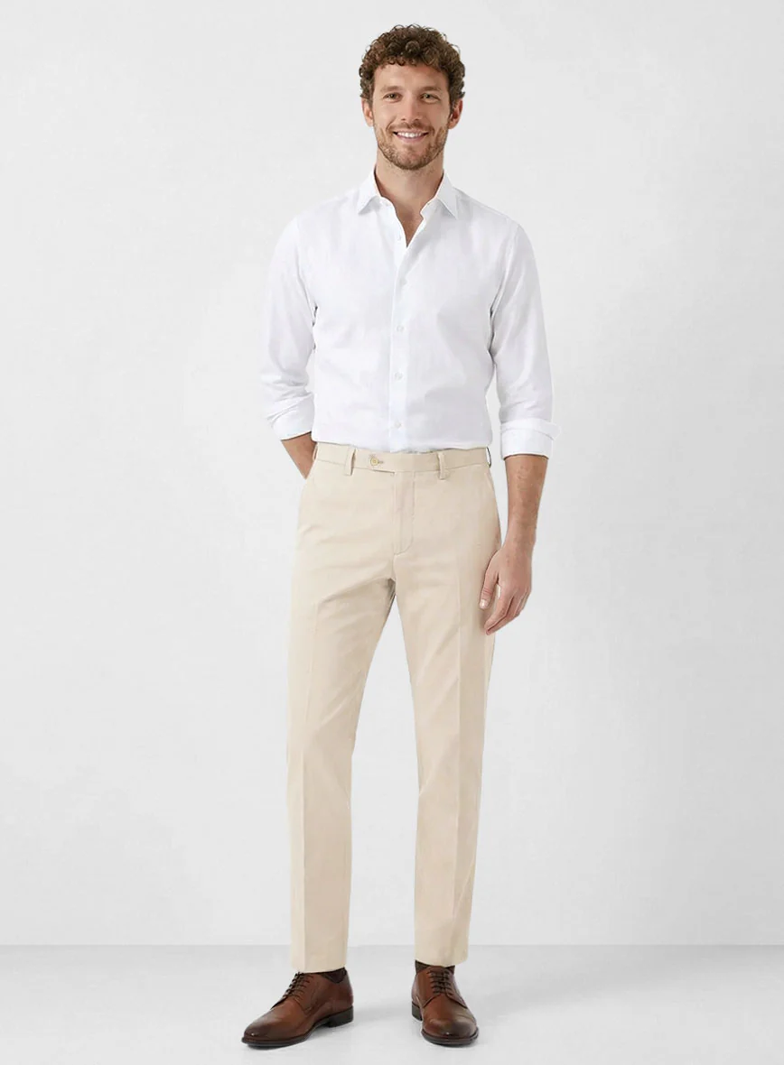 Light Beige Stretch Chino Pants - Image 3