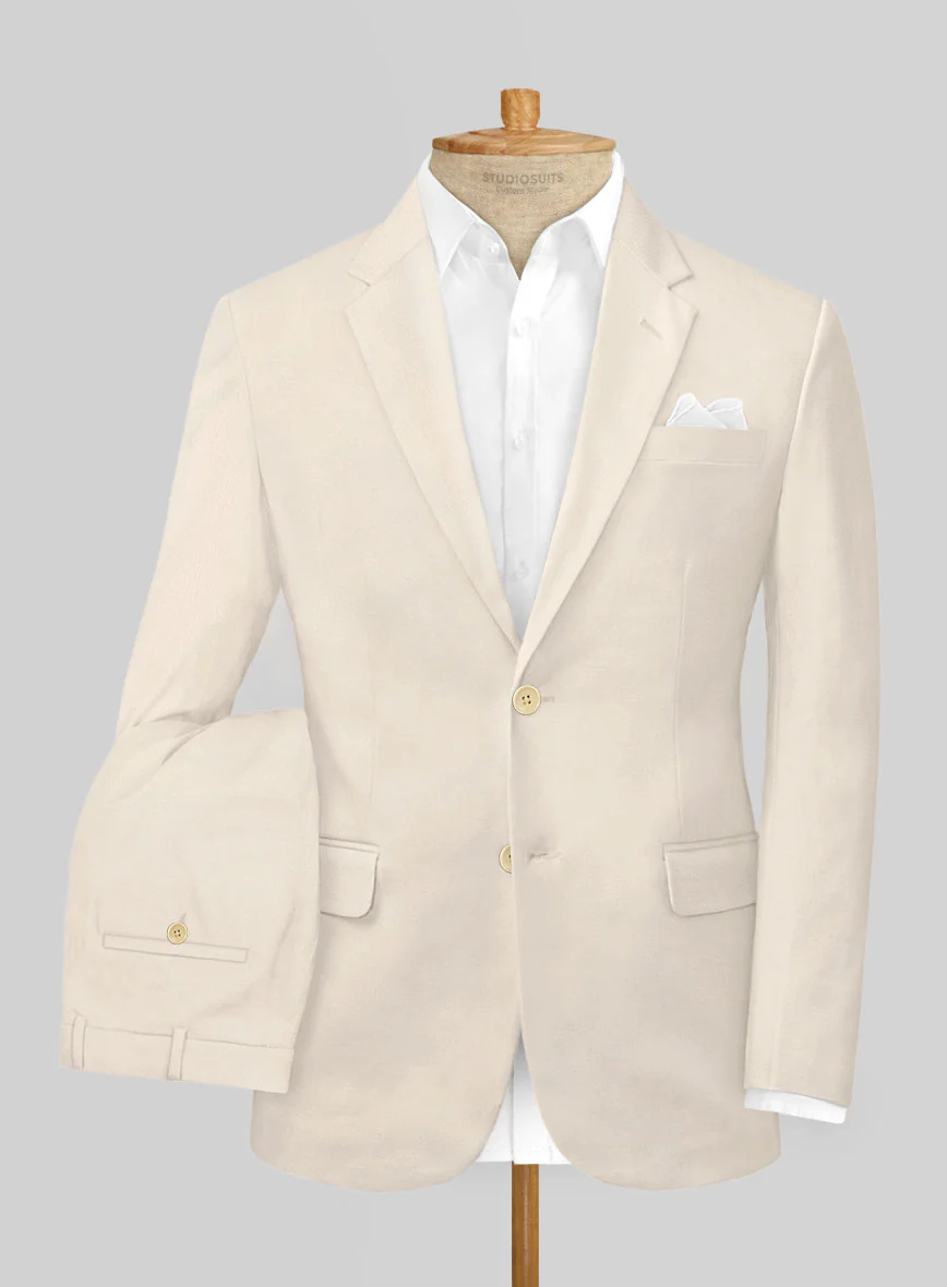 Light Beige Stretch Chino Suit - Image 2
