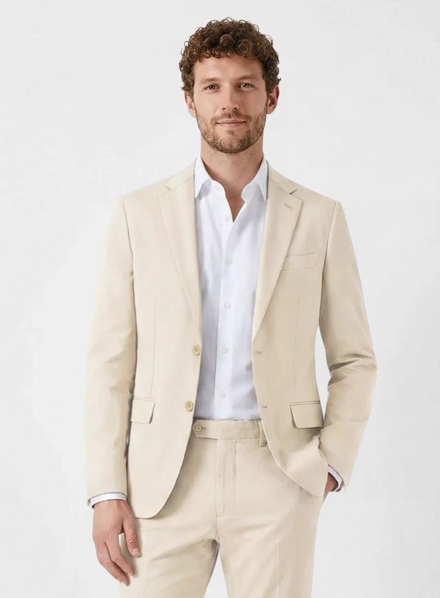 Light Beige Stretch Chino Suit - Image 4