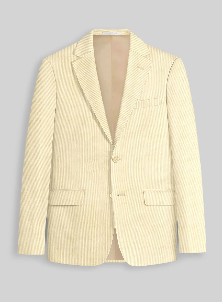 Light Beige Stretch Pin Corduroy Suit - Image 3