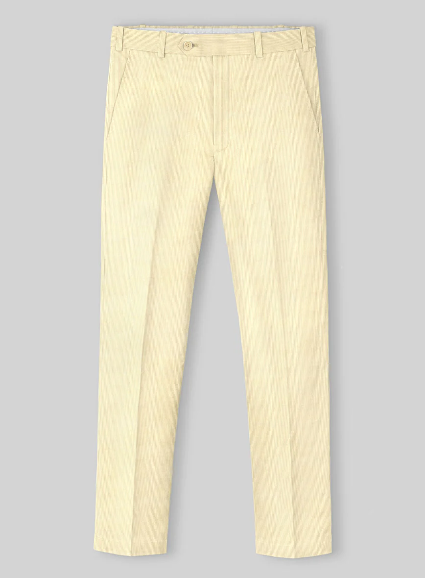 Light Beige Stretch Pin Corduroy Suit - Image 4
