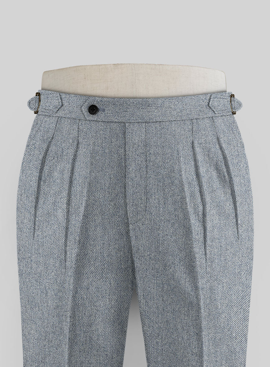 Light Blue Denim Highland Tweed Trousers - Image 2