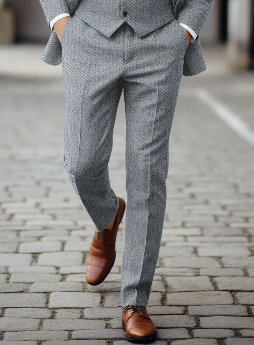 Light Blue Denim Tweed Pants - Image 2