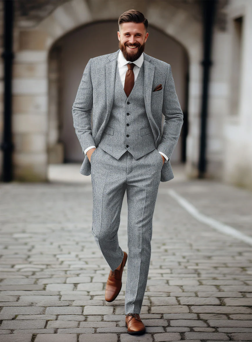 Light Blue Denim Tweed Suit - Image 2