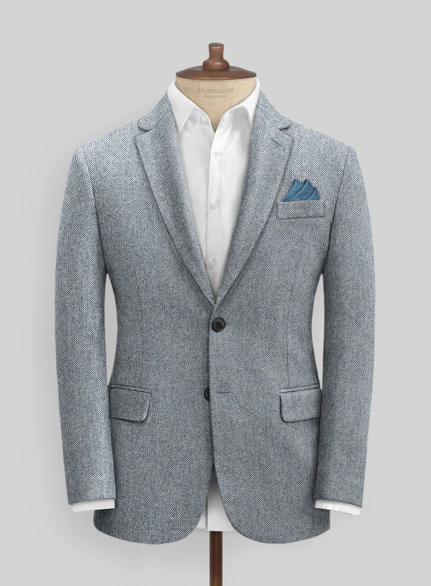 Light Blue Denim Tweed Suit - Image 9