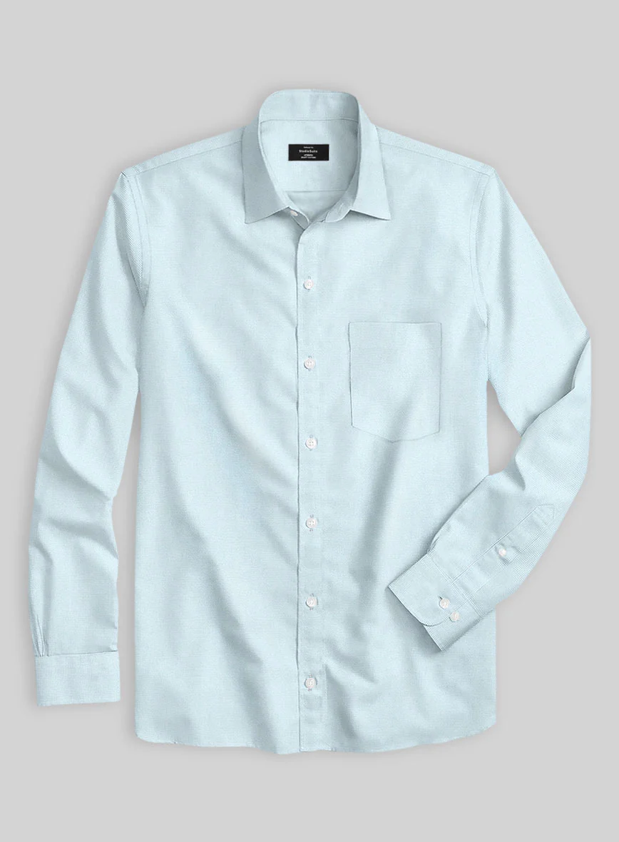 Light Blue Stretch Poplene Shirt - Image 3
