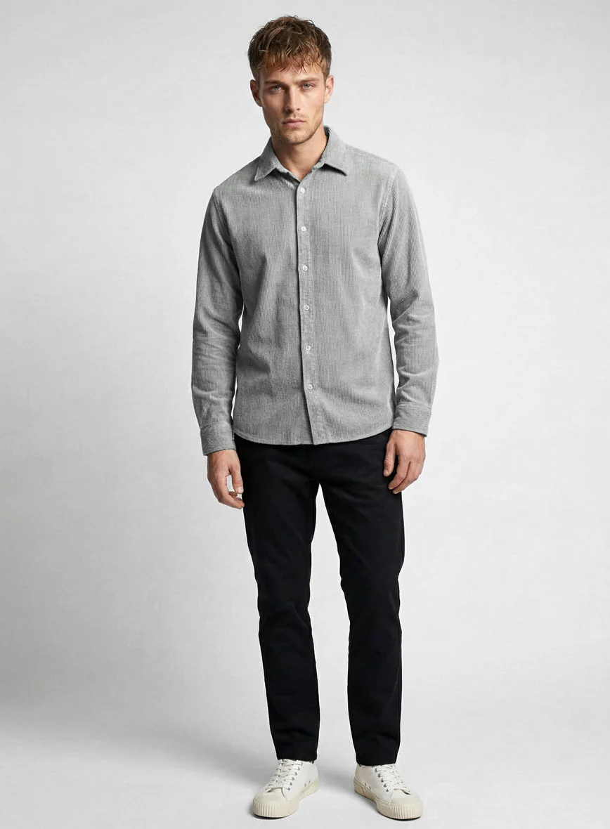 Light Gray Corduroy Shirt - Image 2