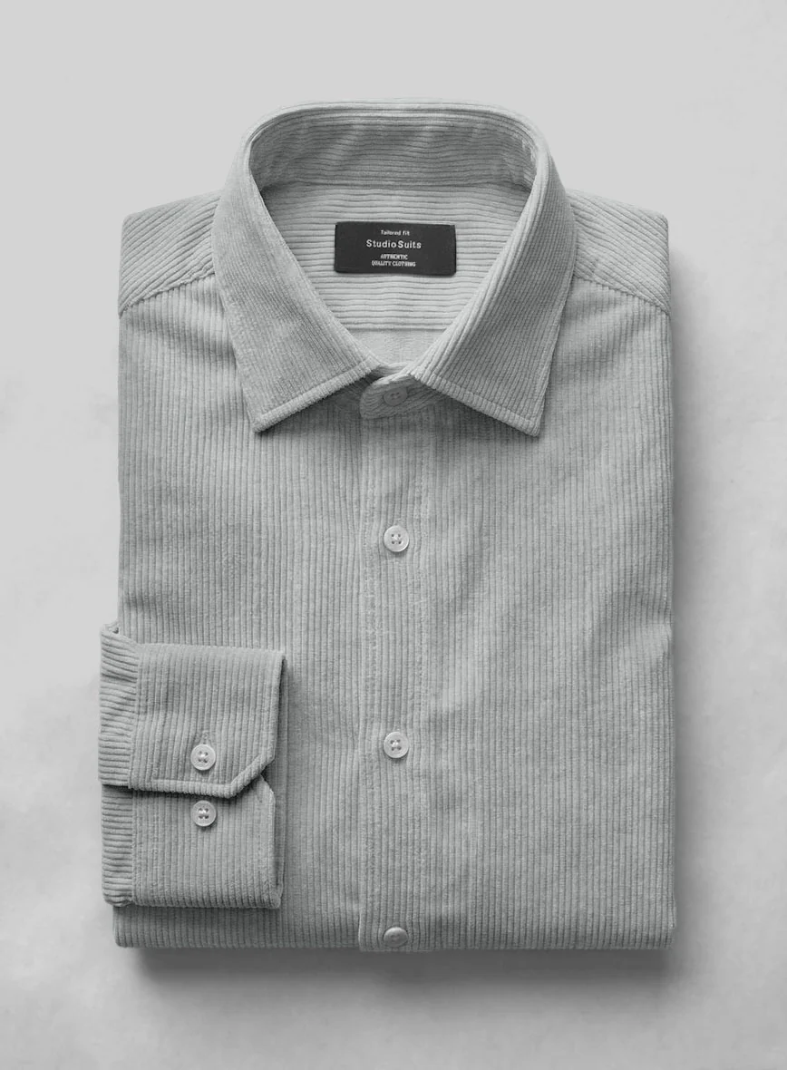 Light Gray Corduroy Shirt - Image 3