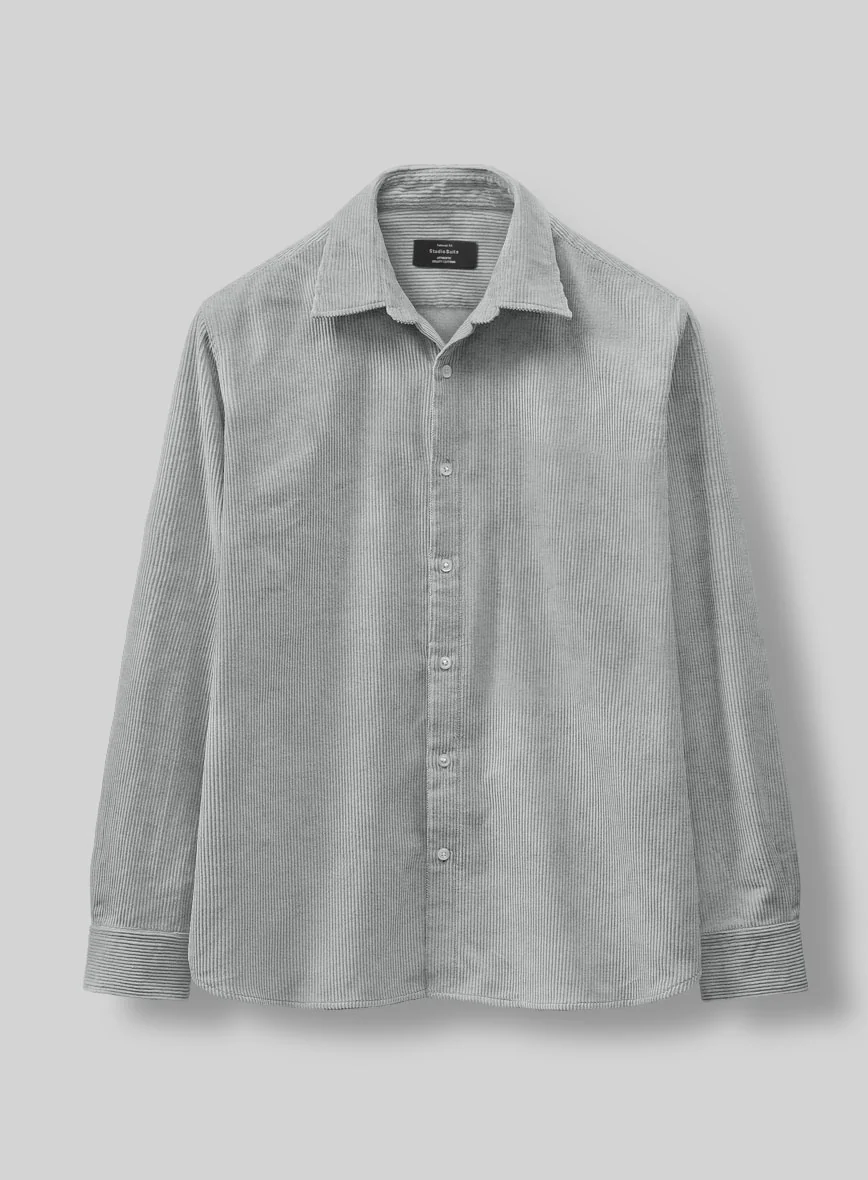 Light Gray Corduroy Shirt - Image 4