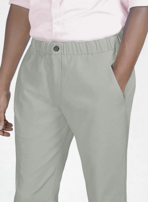 Easy Pants Light Gray Cotton Canvas - Image 4