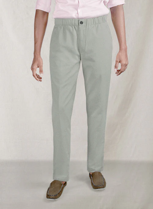 Easy Pants Light Gray Cotton Canvas - Image 8