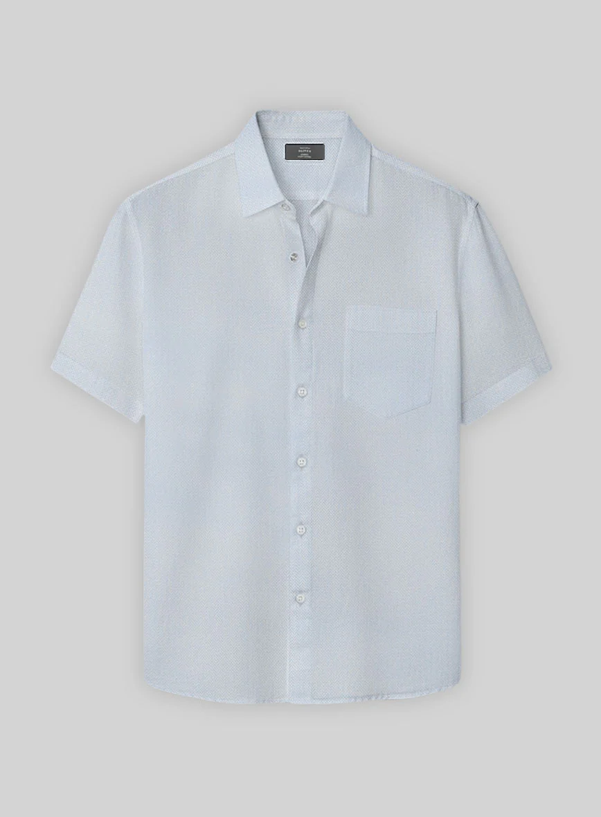 Light Gray Herringbone Cotton Shirt