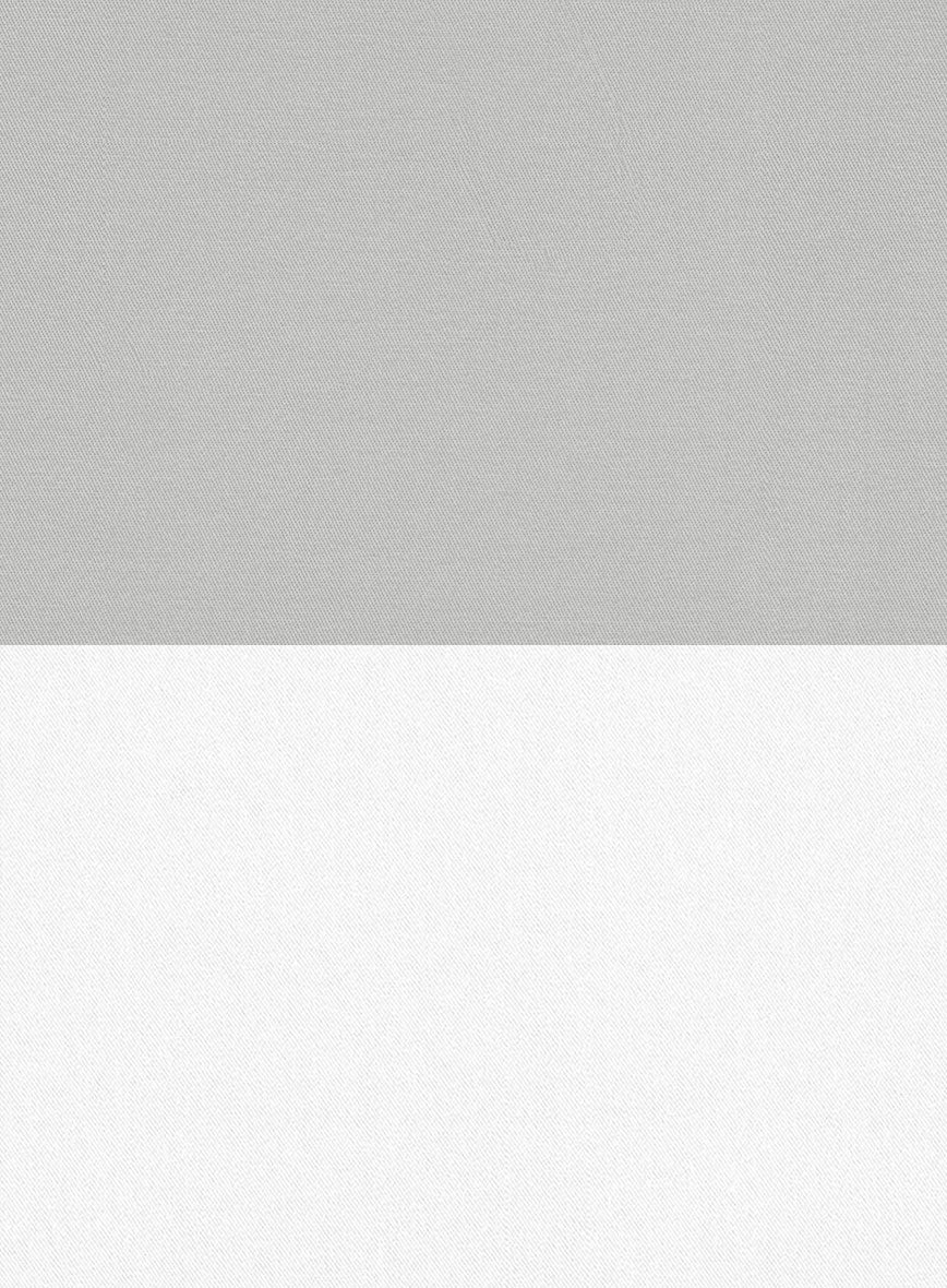 Light Gray Stretch Chino Double Breasted Jacket - Image 3