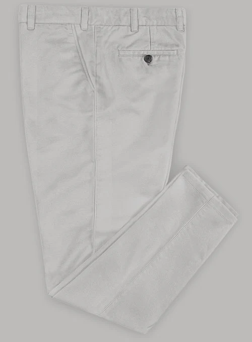 Washed Light Gray Stretch Chino Pants - Image 2