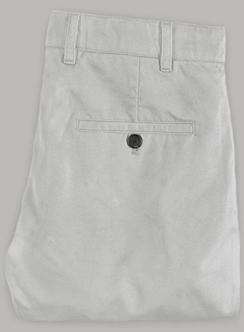 Washed Light Gray Stretch Chino Pants - Image 3