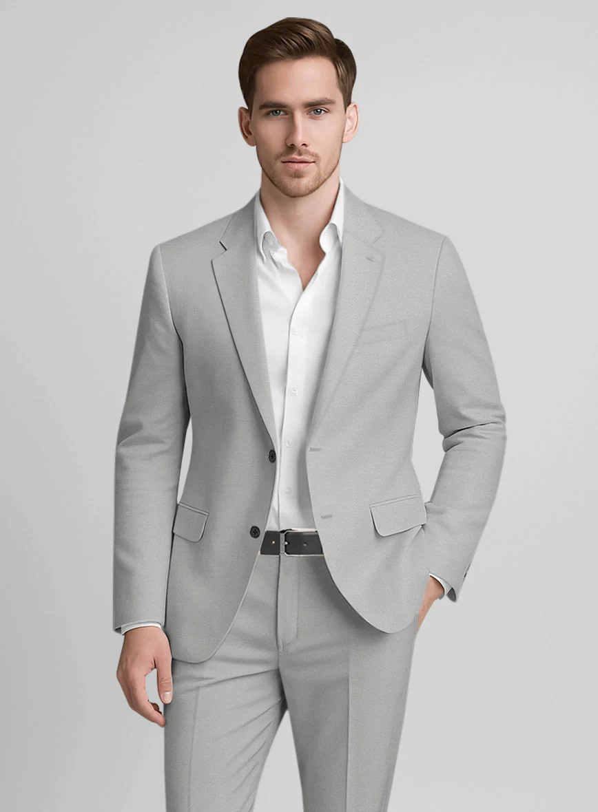 Light Gray Stretch Chino Suit - Image 2