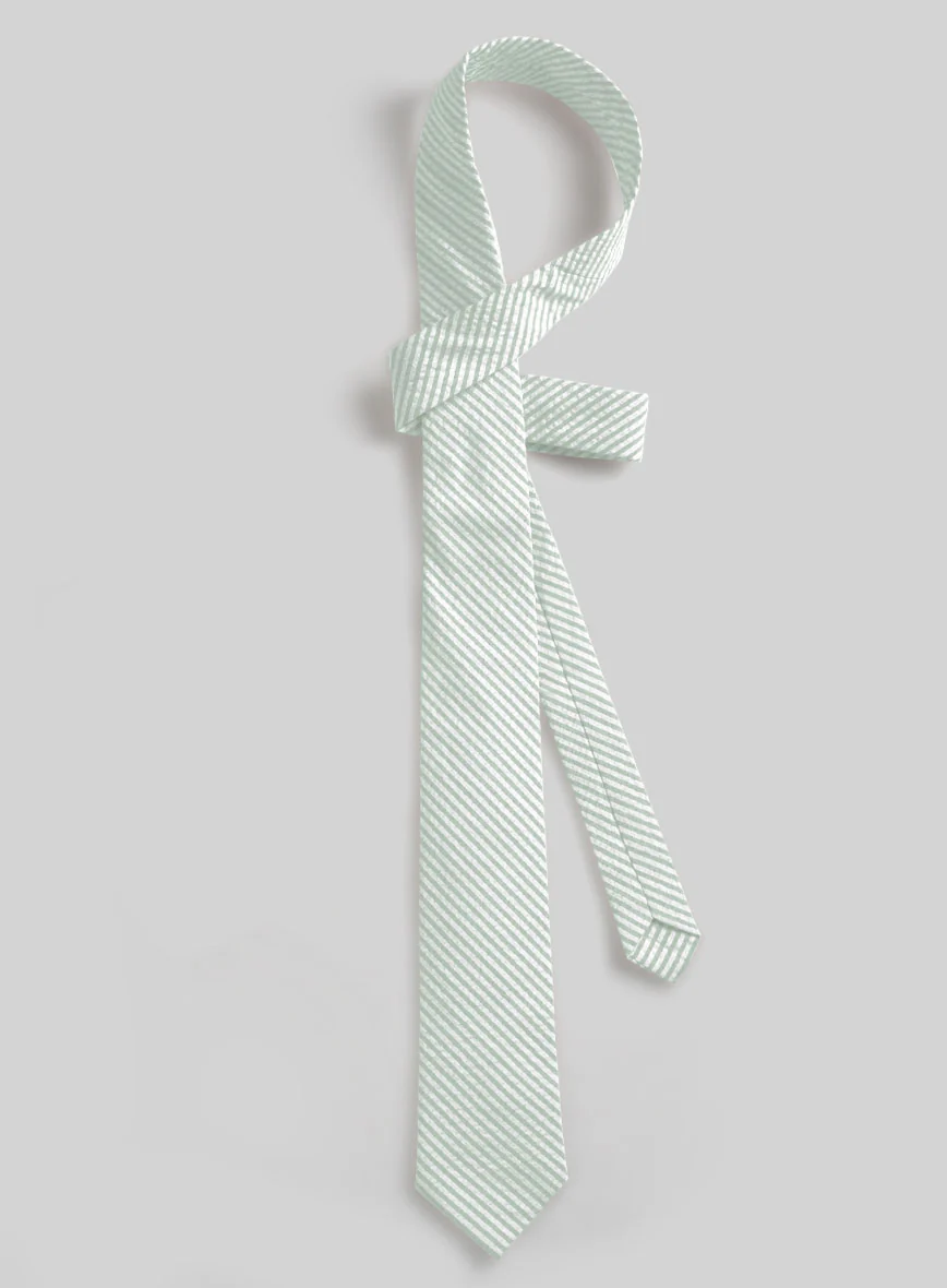 Light Green Seersucker Tie - Image 2