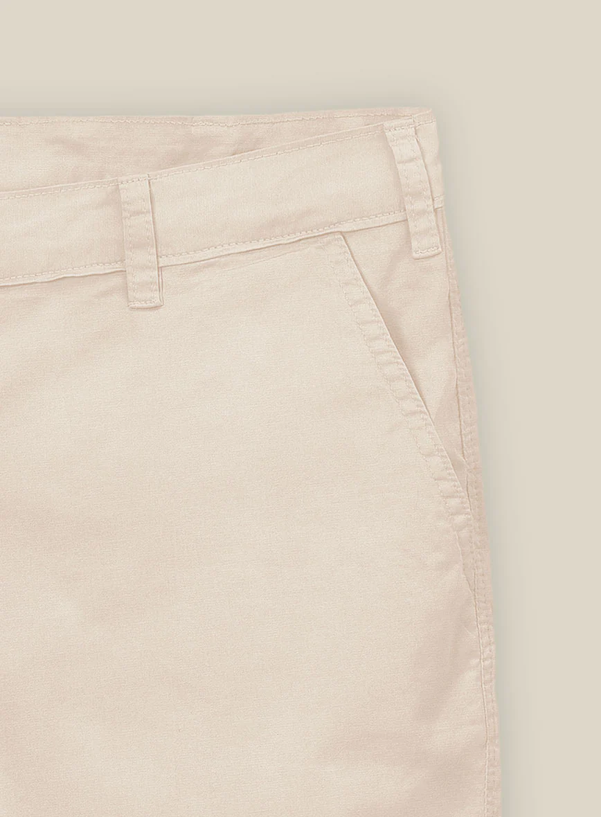 Light Khaki Stretch Chino Shorts - Image 3