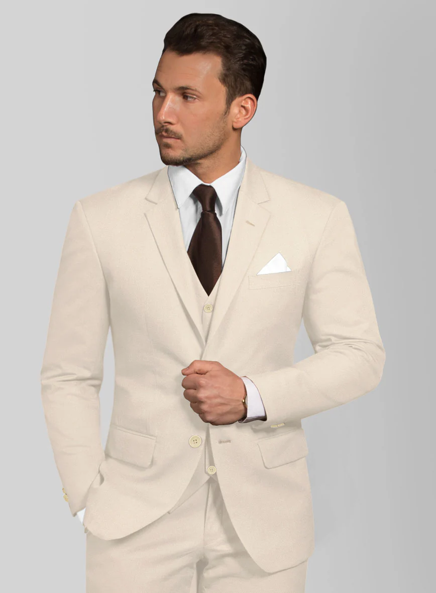 Light Khaki Stretch Chino Suit - Image 3