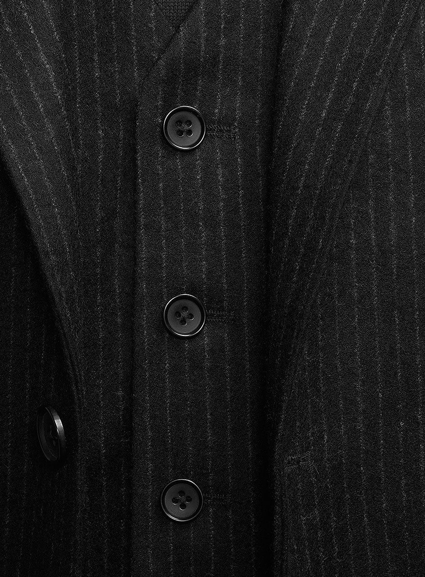 Light Weight Black Stripe Tweed 3 Piece Suit - Image 3