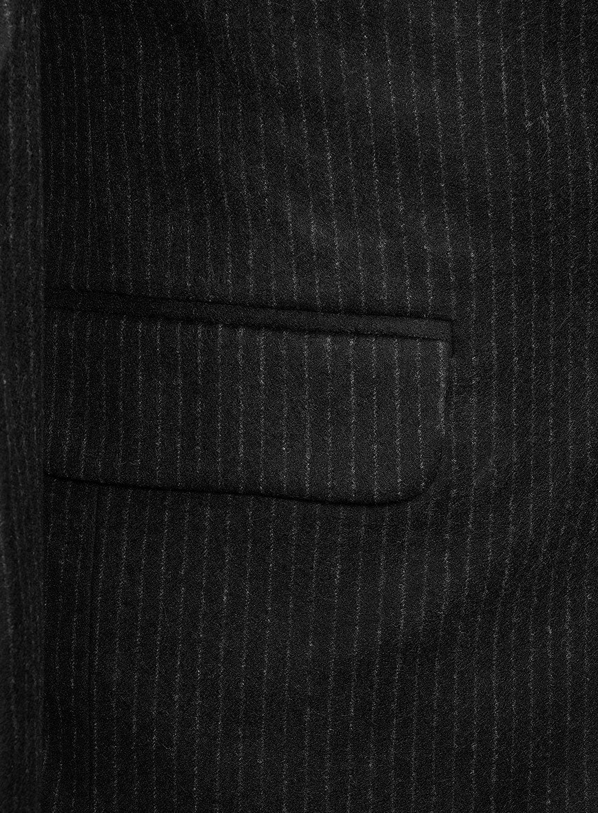 Light Weight Black Stripe Tweed 3 Piece Suit - Image 5