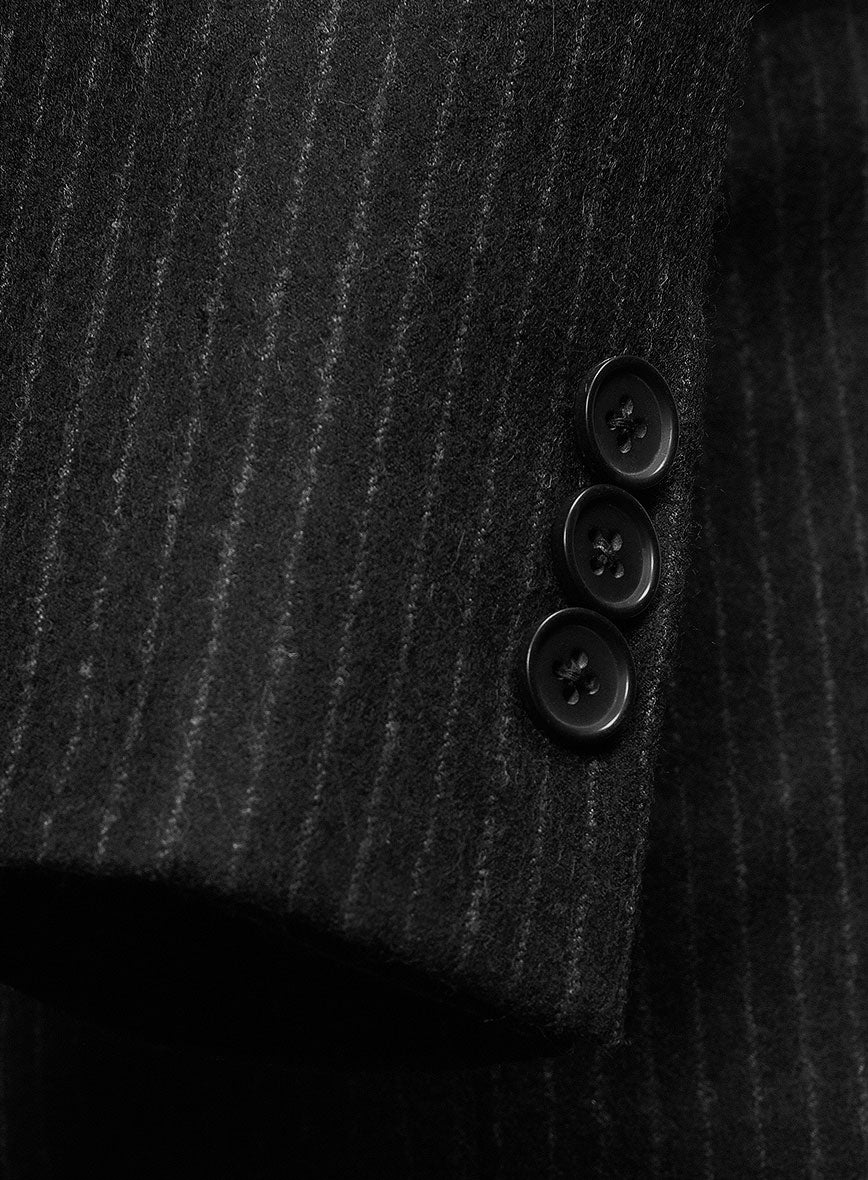 Light Weight Black Stripe Tweed 3 Piece Suit - Image 6