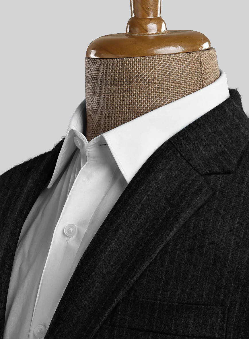 Light Weight Black Stripe Tweed Suit - Image 3