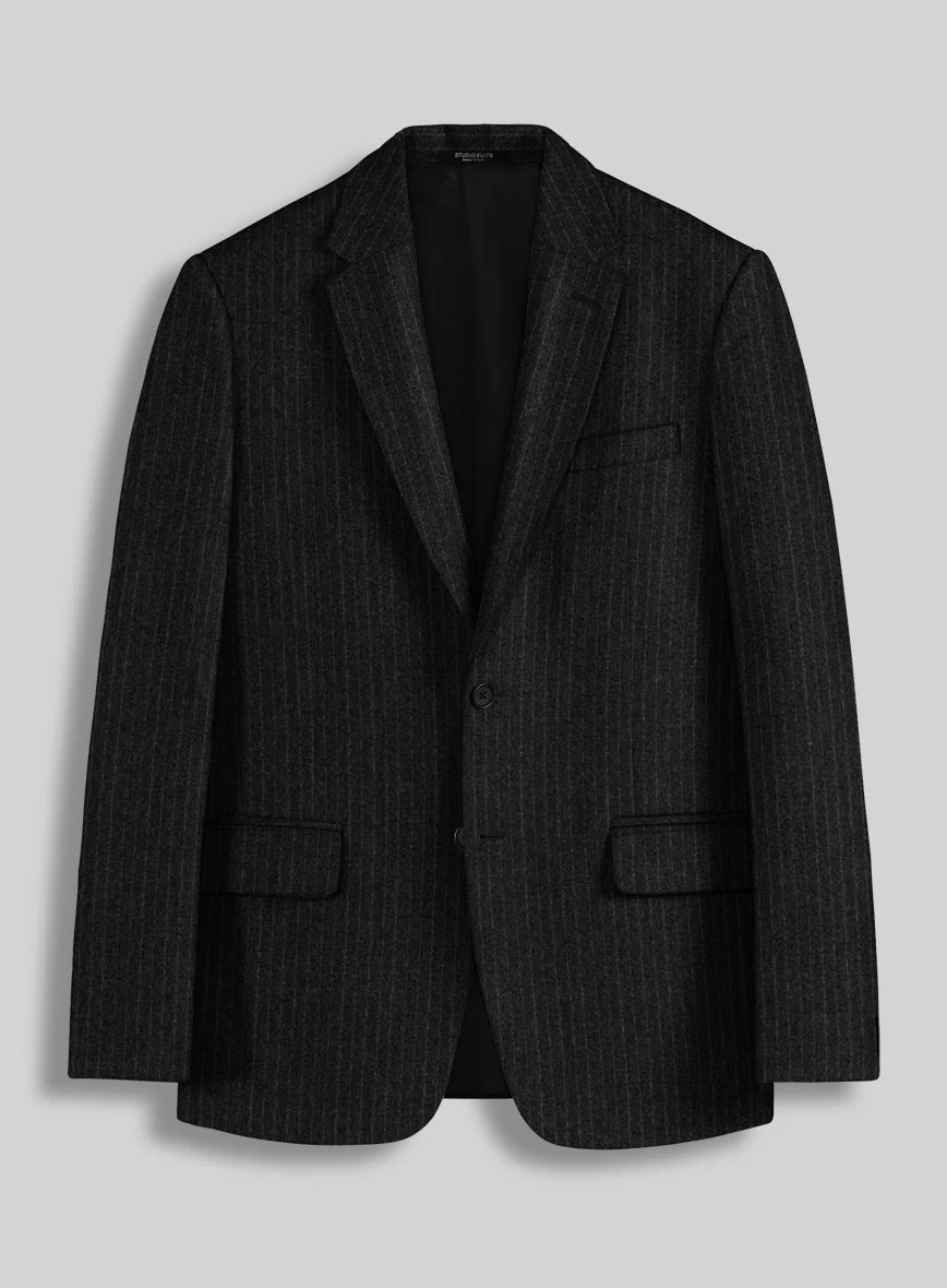 Light Weight Black Stripe Tweed Suit - Image 5