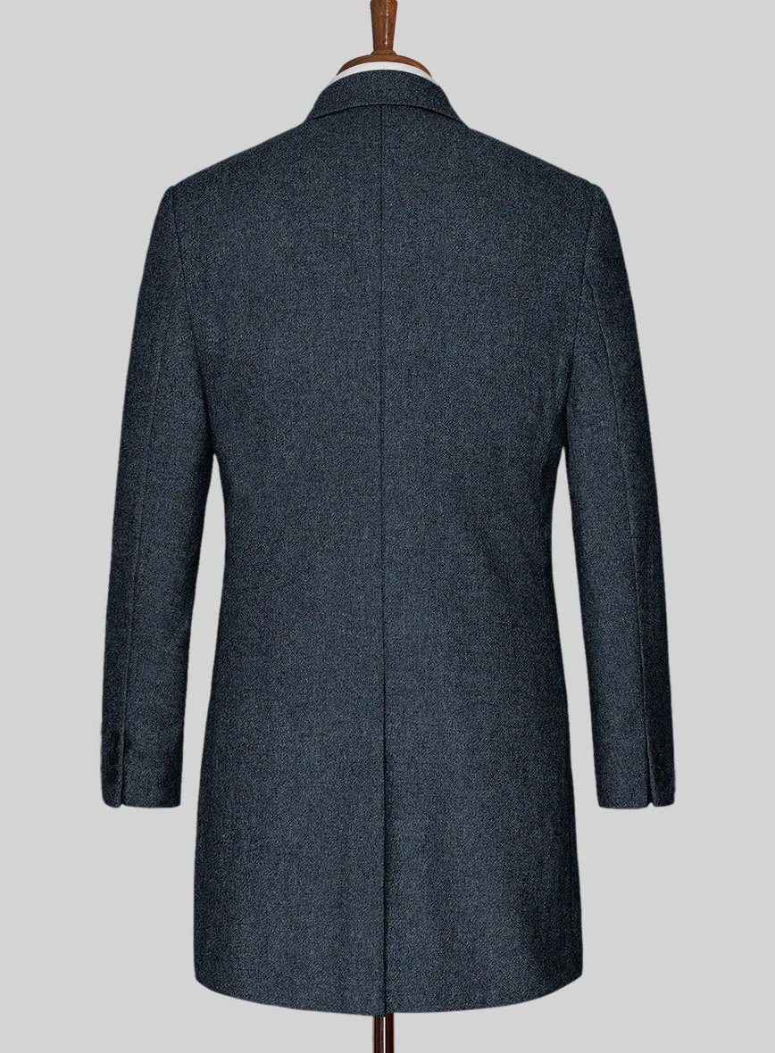 Light Weight Bond Blue Tweed Overcoat - Image 3