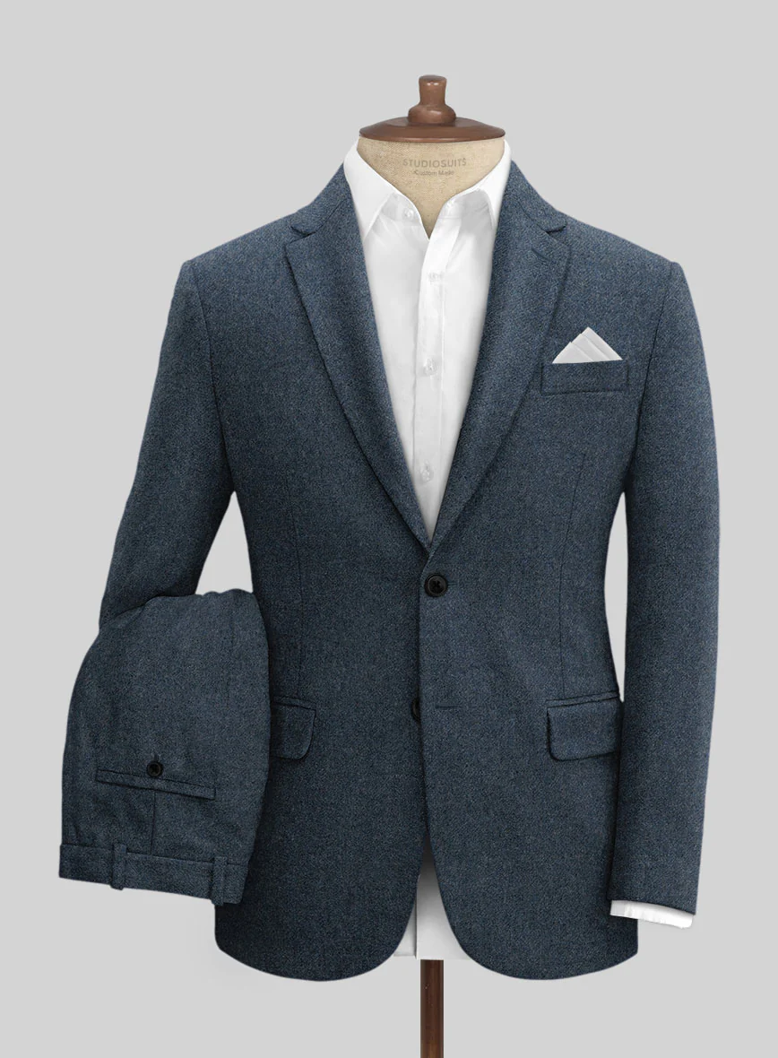 Light Weight Bond Blue Tweed Suit - Image 2