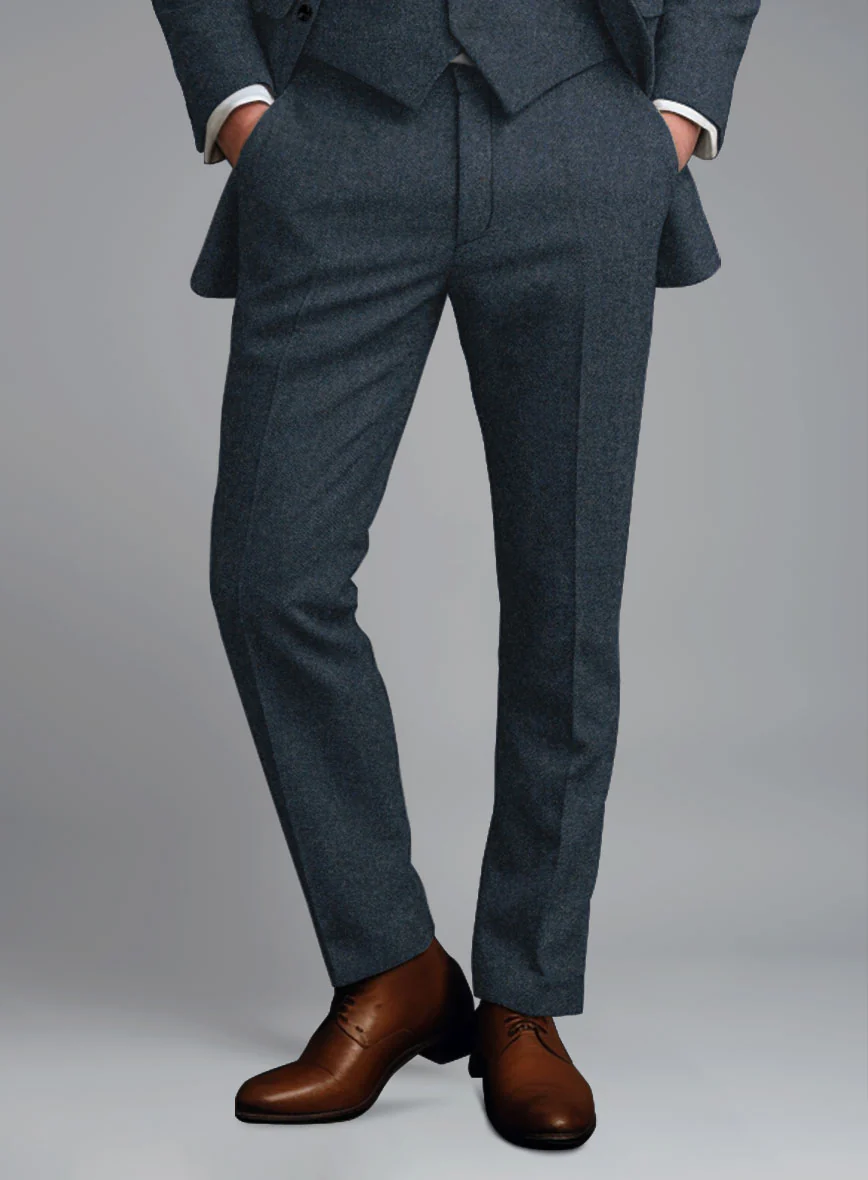 Light Weight Bond Blue Tweed Suit - Image 7