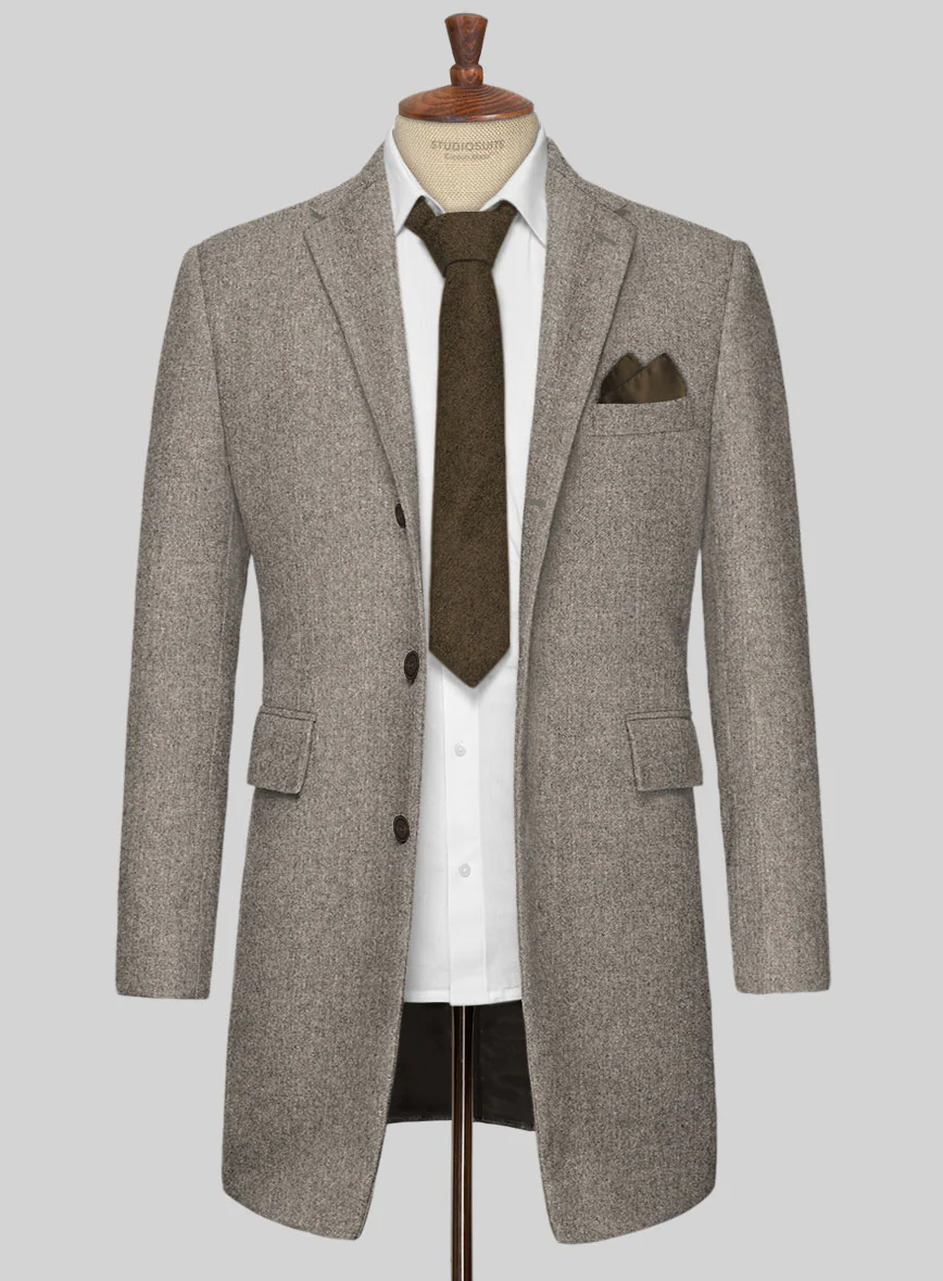 Light Weight Brown Tweed Overcoat - Image 3