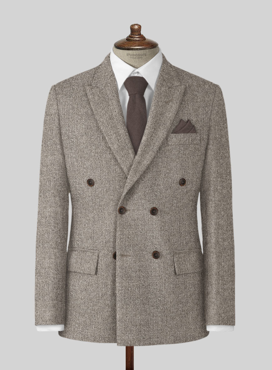 Light Weight Brown Tweed Double Breasted Suit - Image 2