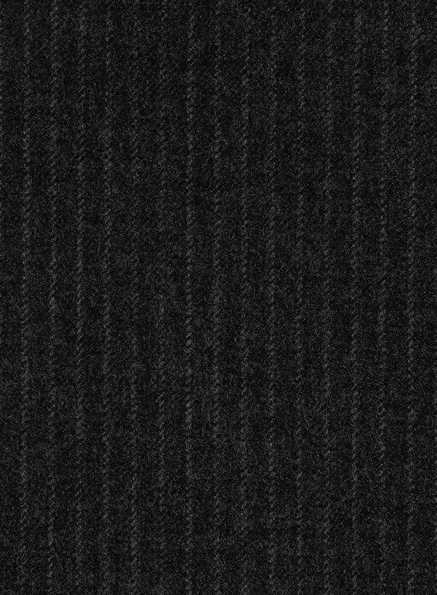 Light Weight Charcoal Stripe Tweed Jacket - Image 4