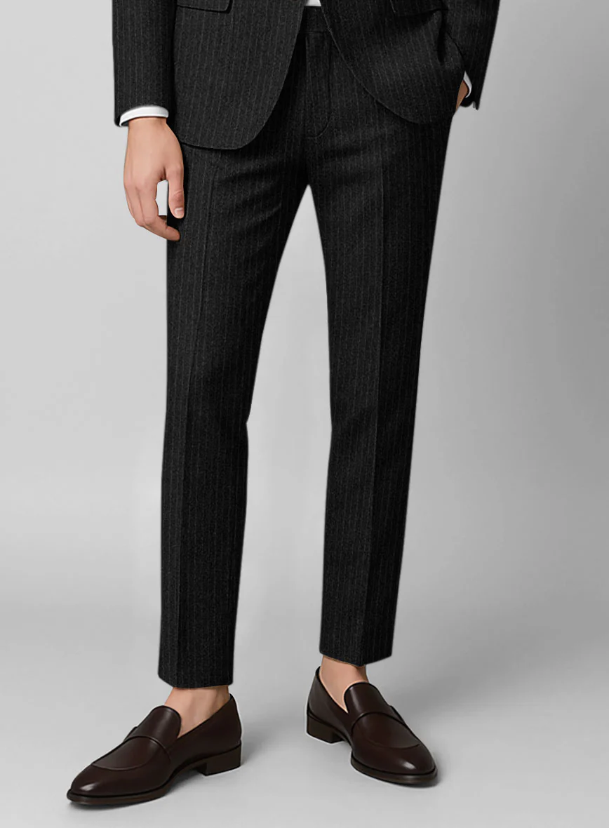 Light Weight Charcoal Stripe Tweed Suit - Image 7