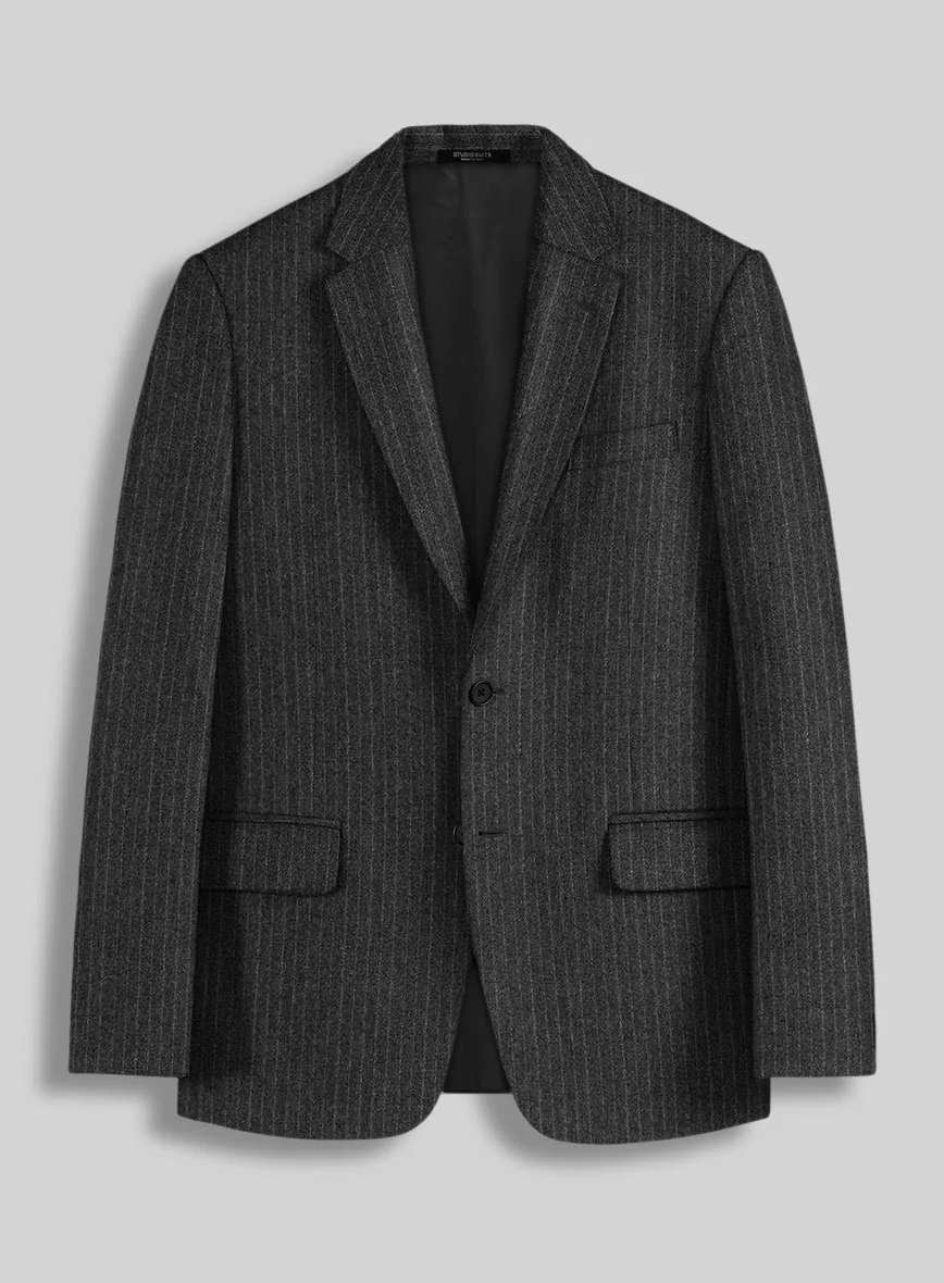 Light Weight Dark Gray Stripe Tweed Suit - Image 3