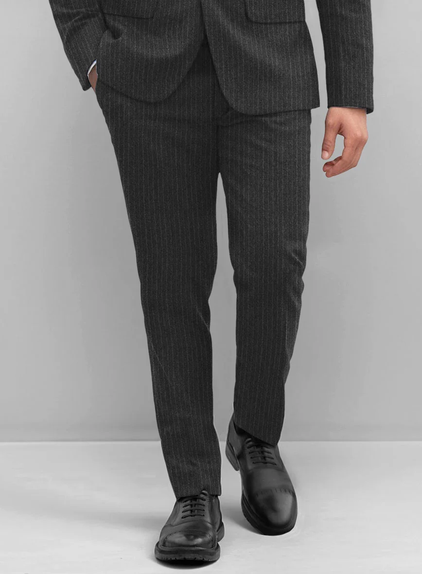 Light Weight Dark Gray Stripe Tweed Suit - Image 7
