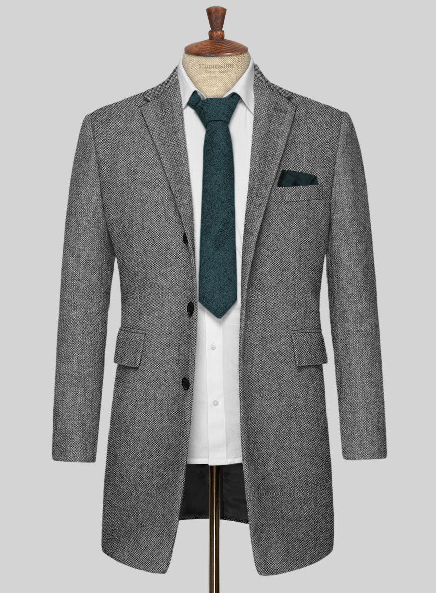 Light Weight Dark Gray Tweed Overcoat - Image 2