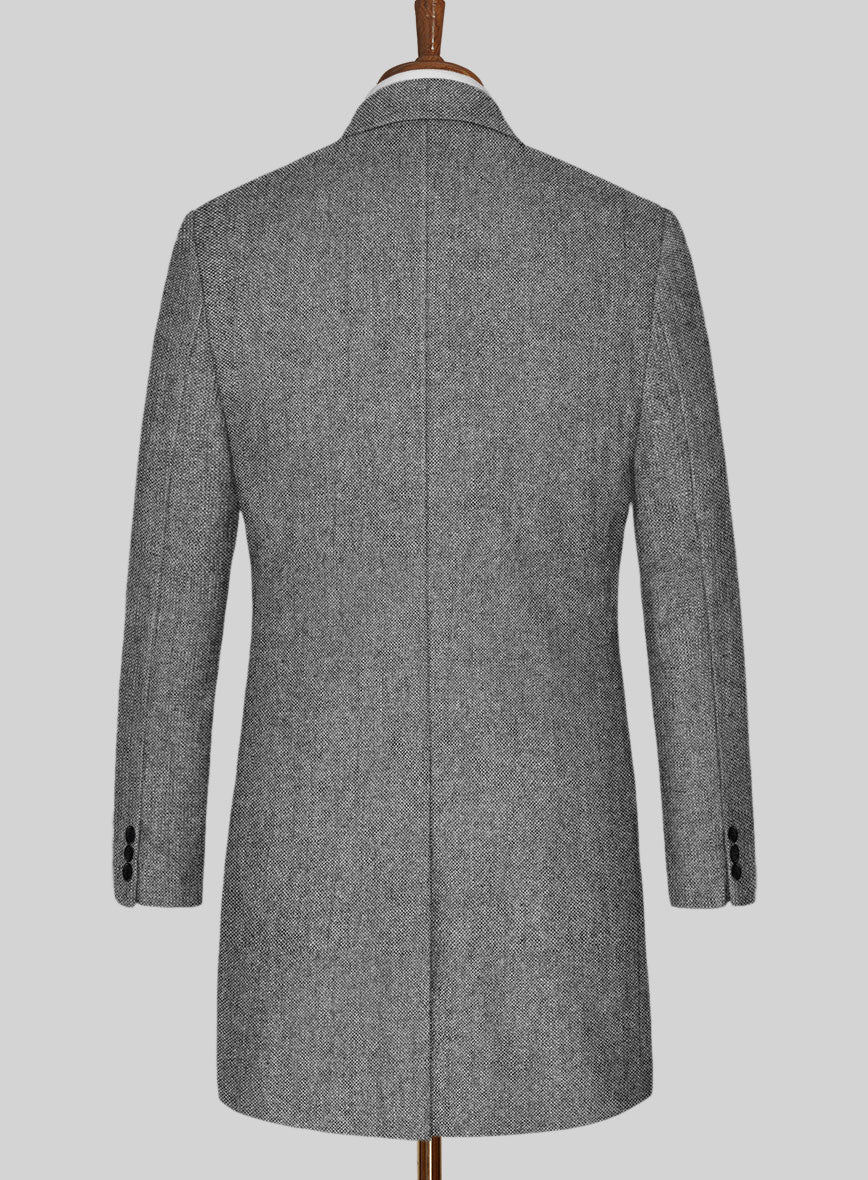 Light Weight Dark Gray Tweed Overcoat - Image 3