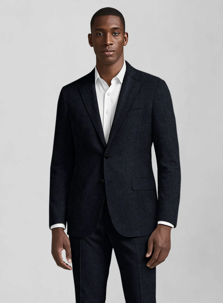 Light Weight Deep Blue Tweed Jacket - Image 2