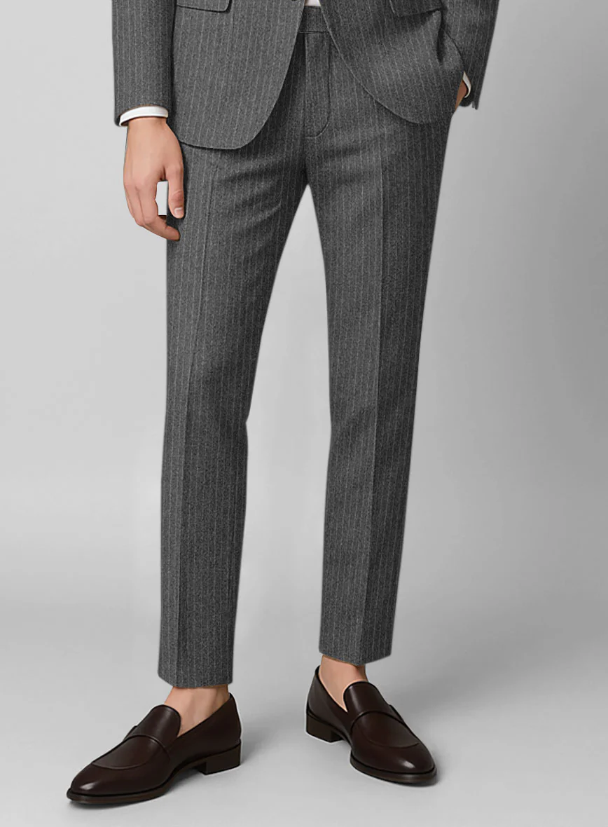 Light Weight Gray Stripe Tweed Pants - Image 2