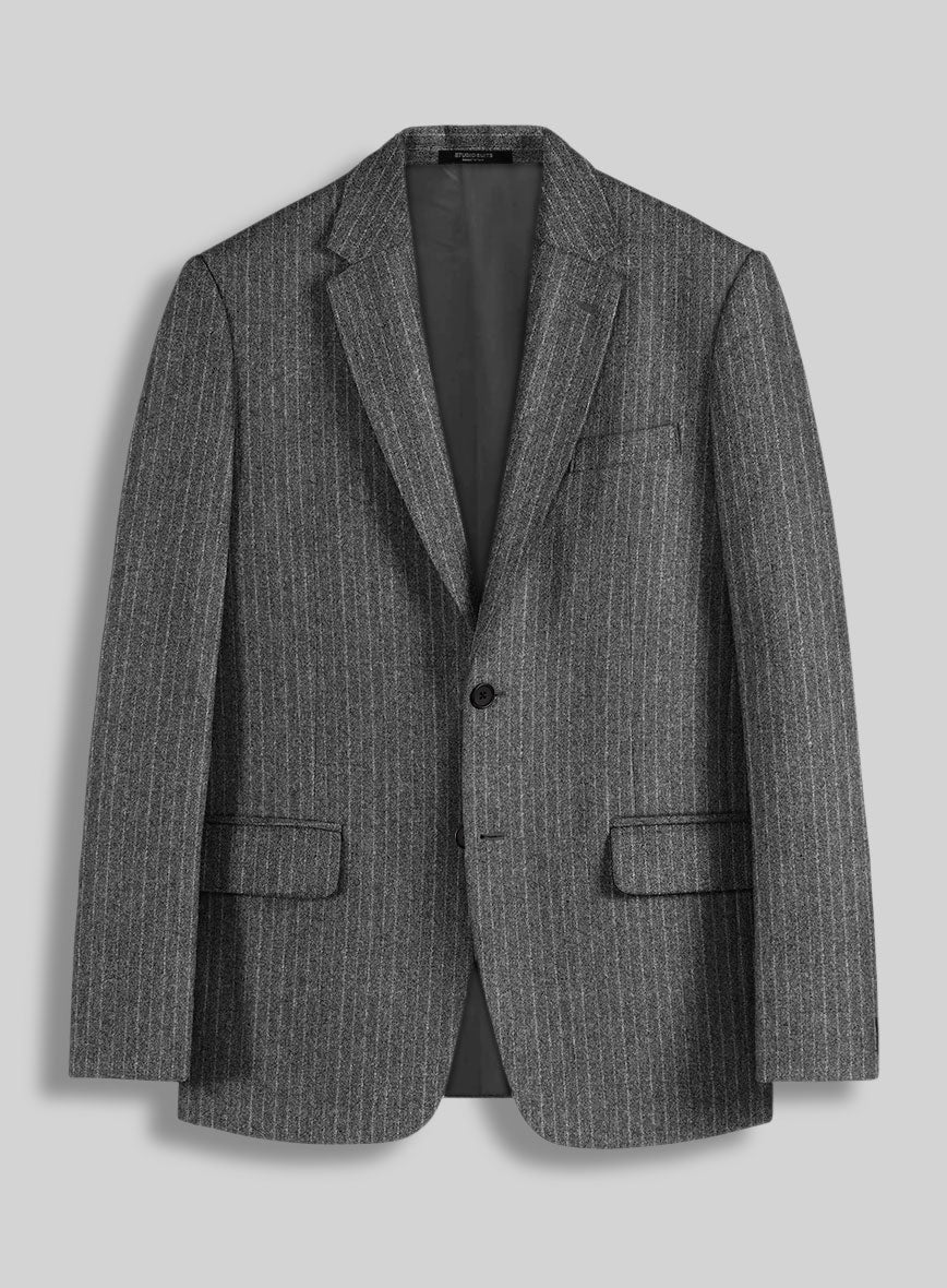 Light Weight Gray Stripe Tweed Suit - Image 3