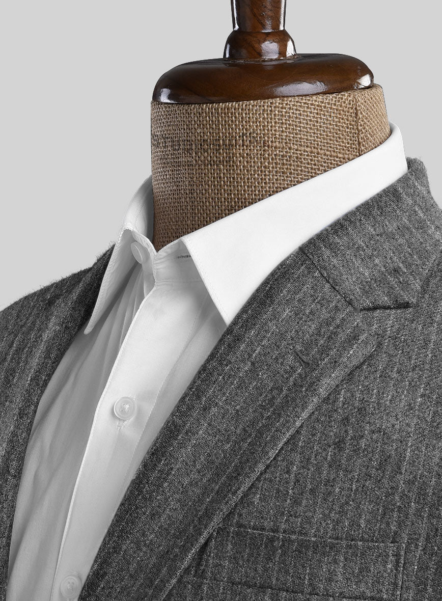 Light Weight Gray Stripe Tweed Suit - Image 4
